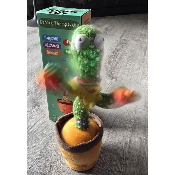 Dancing Cactus Plush Toy Lighted Electronic Recording Shake With Song Funny - Picture 15 of 16